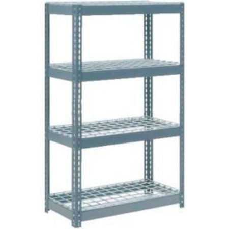 GLOBAL EQUIPMENT Extra Heavy Duty Shelving 36"W x 18"D x 60"H With 4 Shelves, Wire Deck, Gry 717193